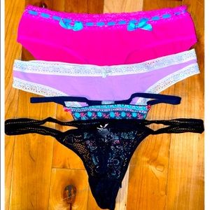 NWOT AERIE BUNDLE OF 4 PANTY, THONG, 2 G-STRINGS!